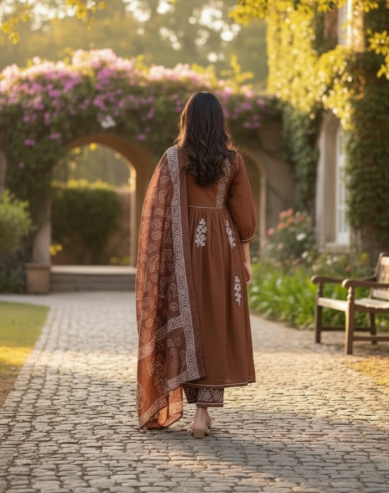 Angrakha Kurta pant dupatta set