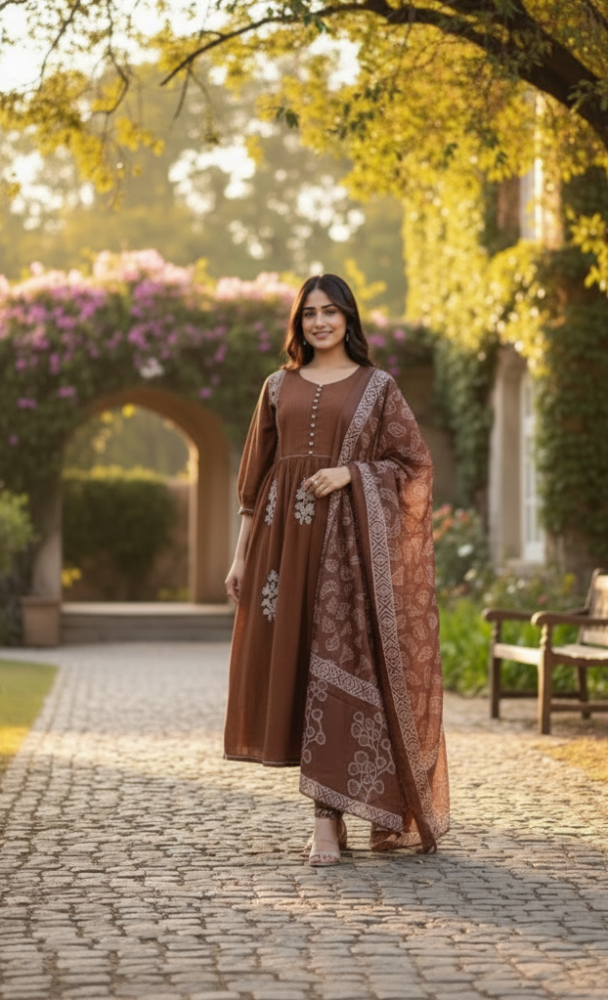 Angrakha Kurta pant dupatta set