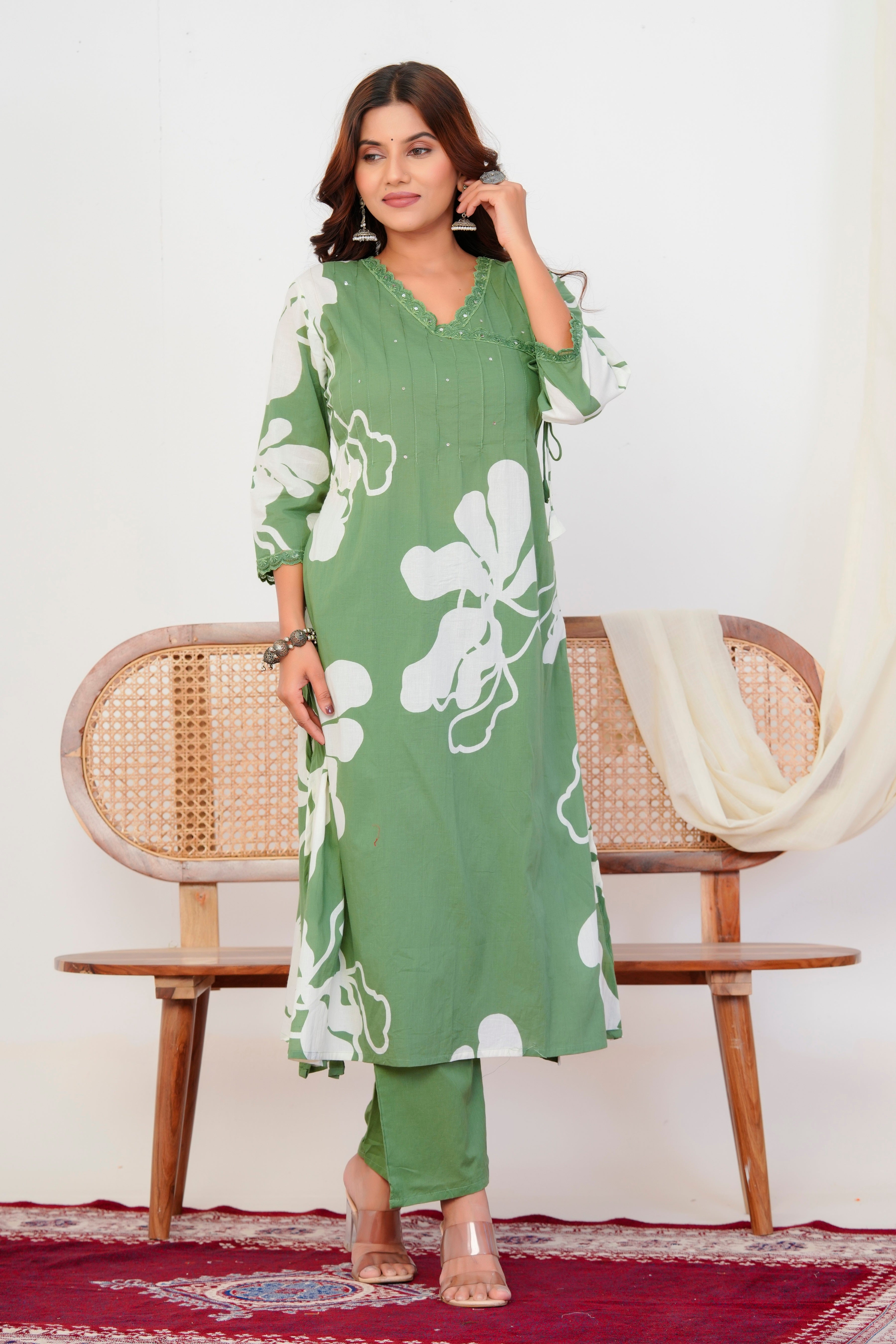 Breeze Threadwork Cotton Suit