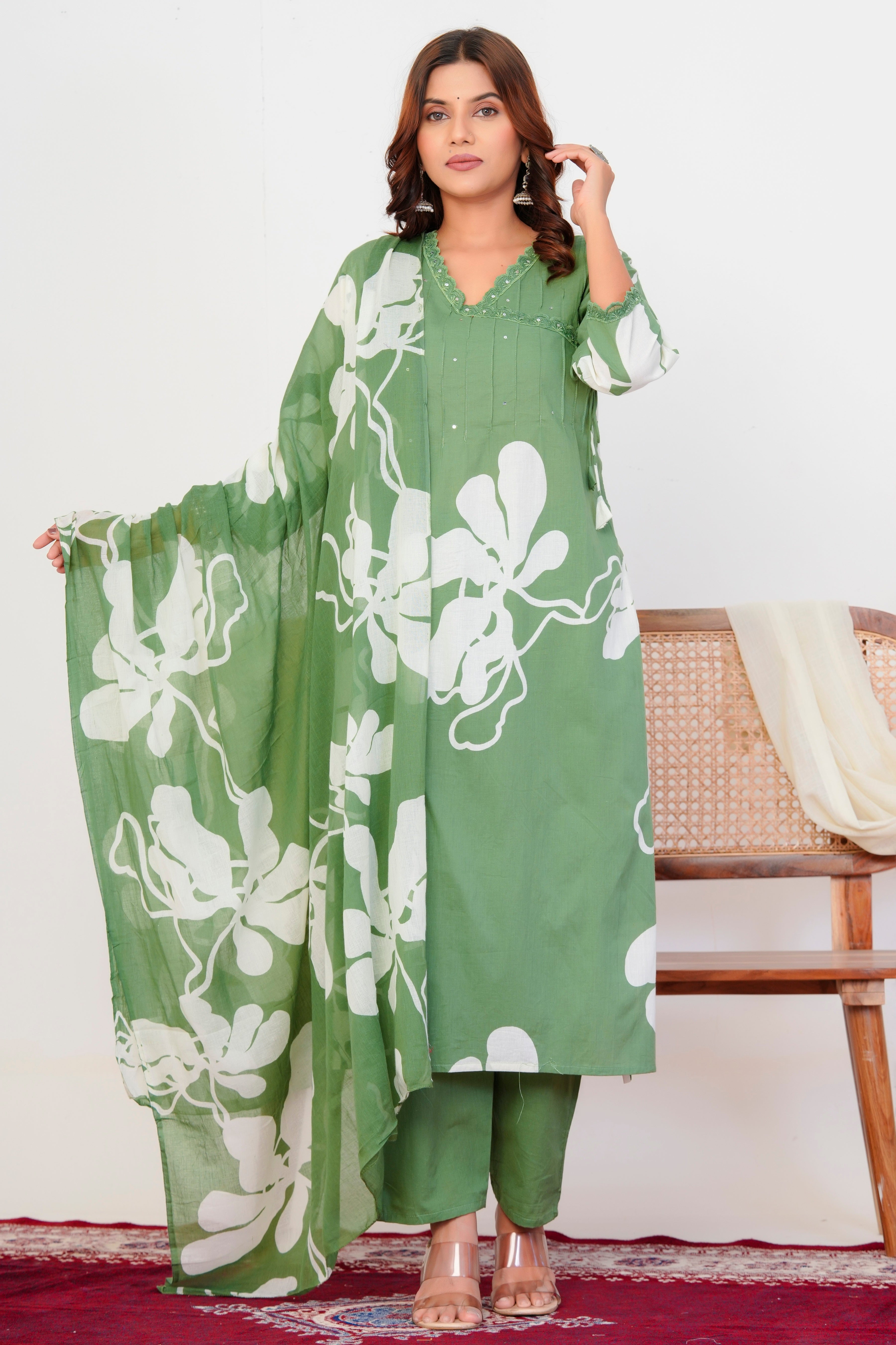 Breeze Threadwork Cotton Suit