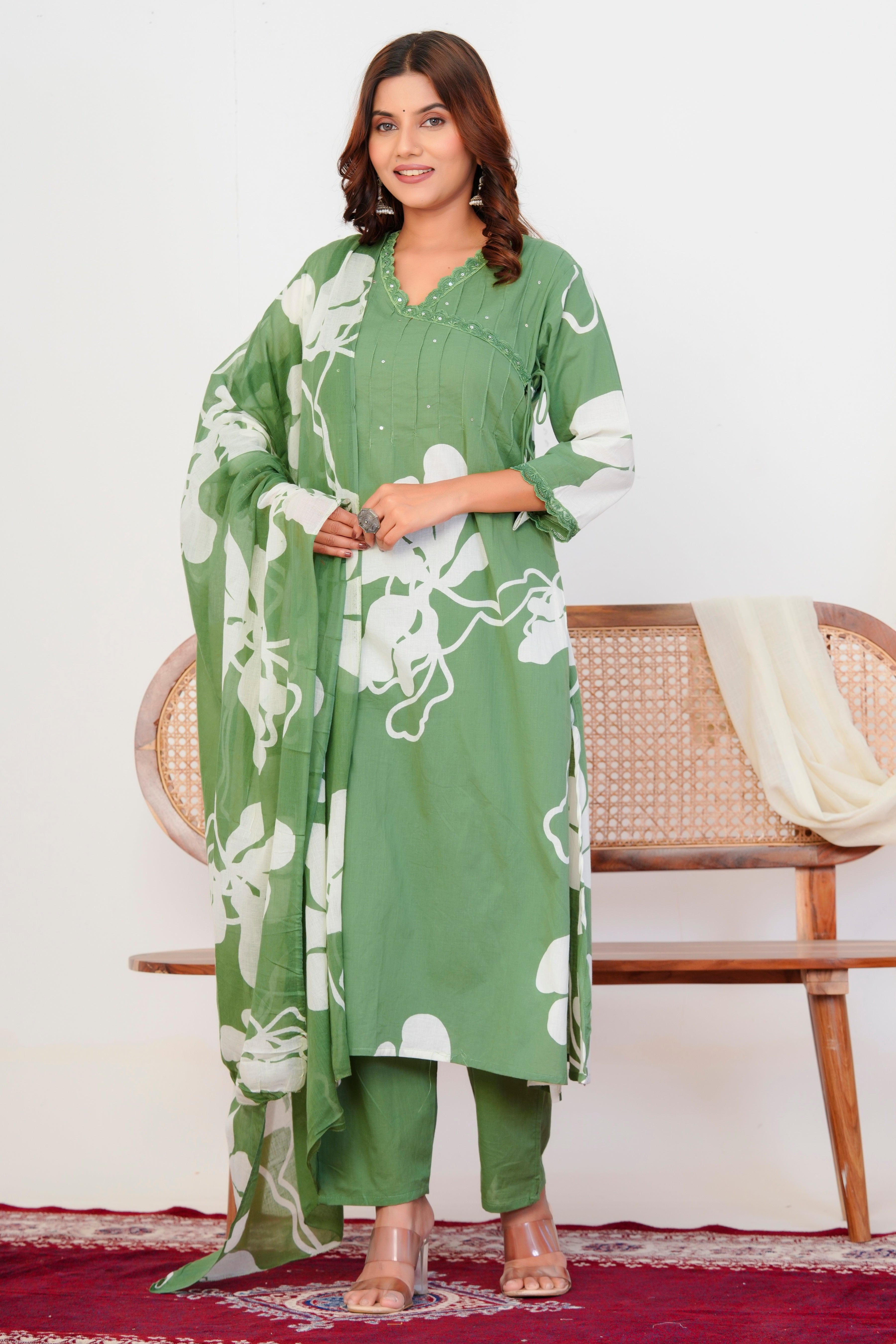 Breeze Threadwork Cotton Suit