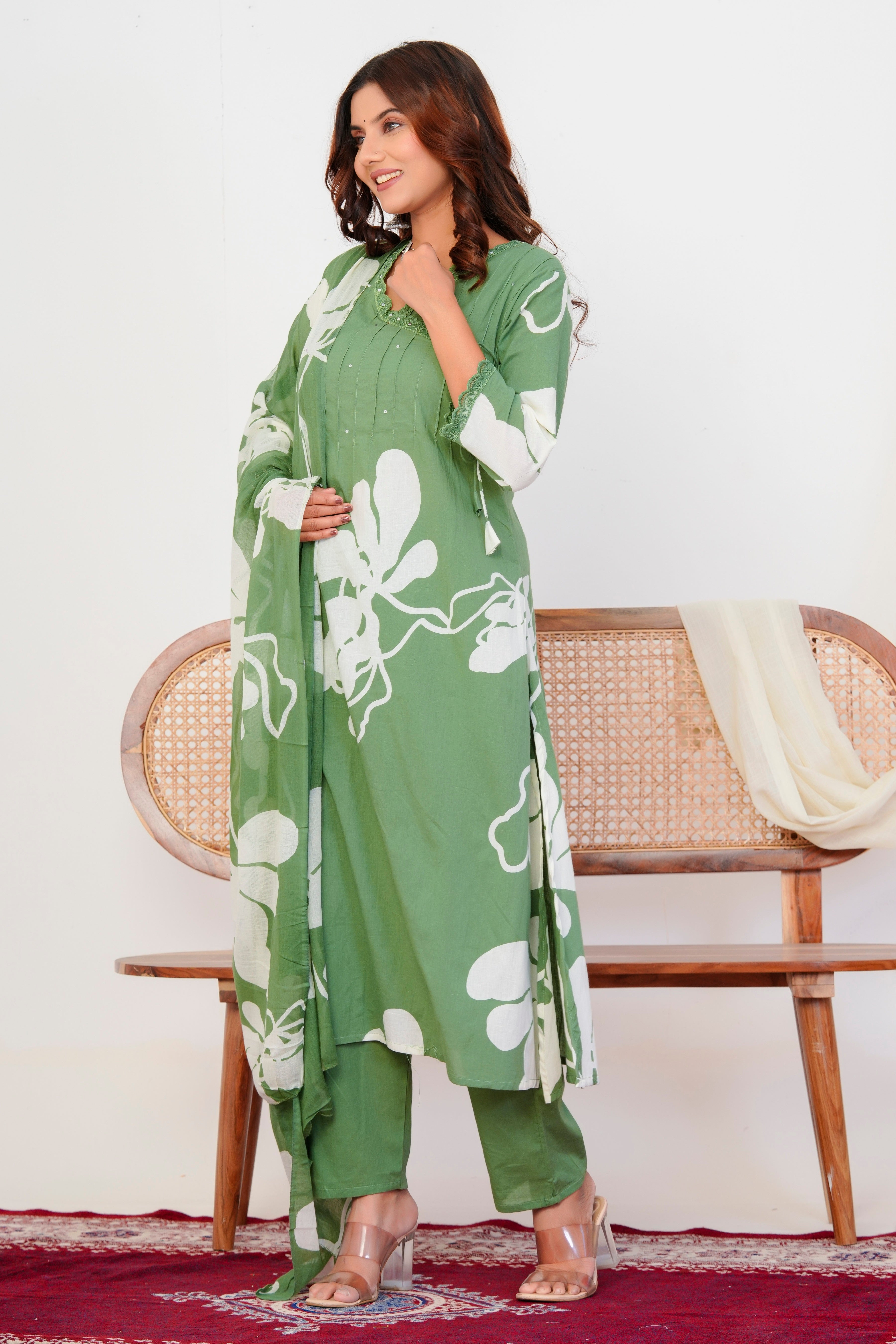 Breeze Threadwork Cotton Suit