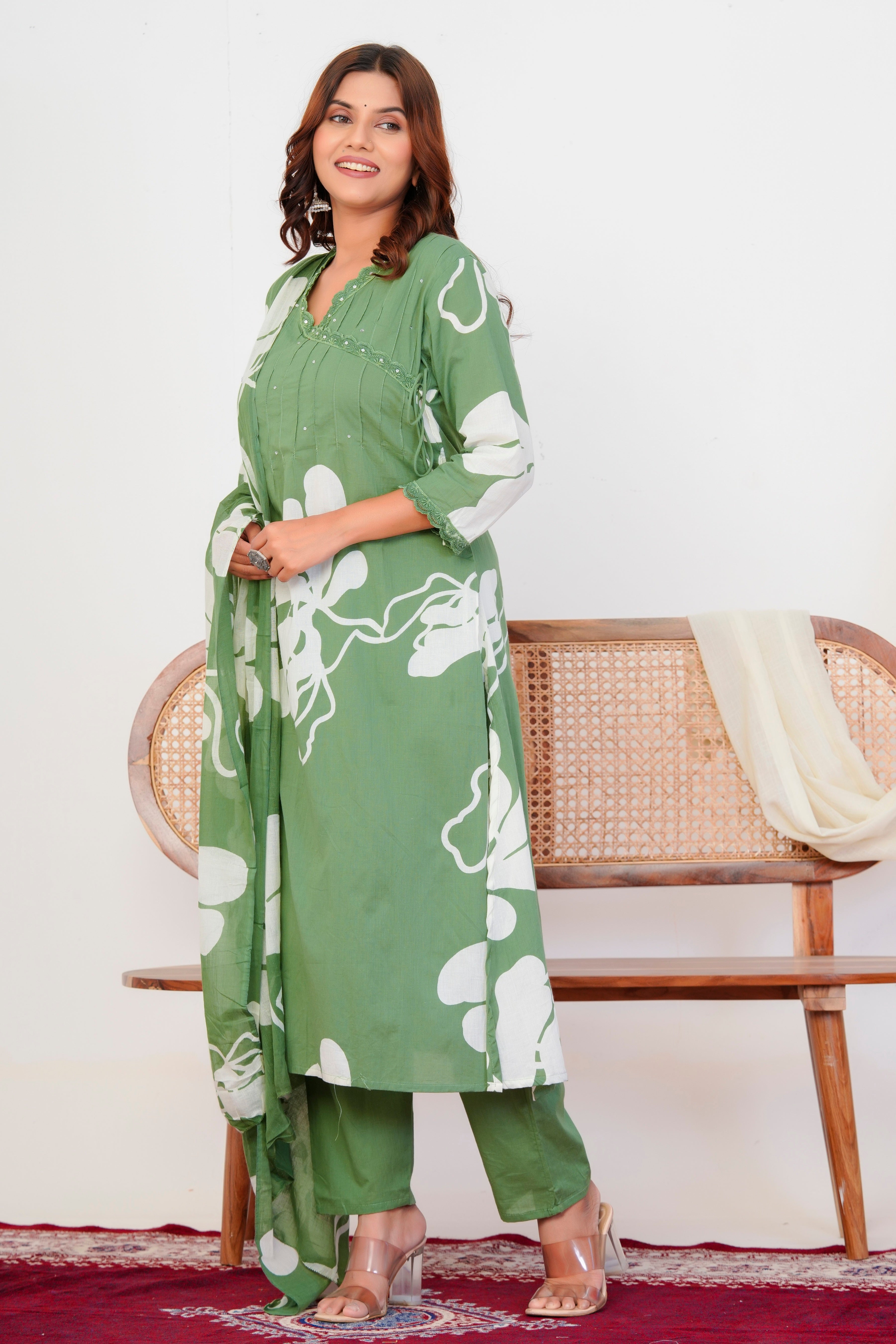 Breeze Threadwork Cotton Suit