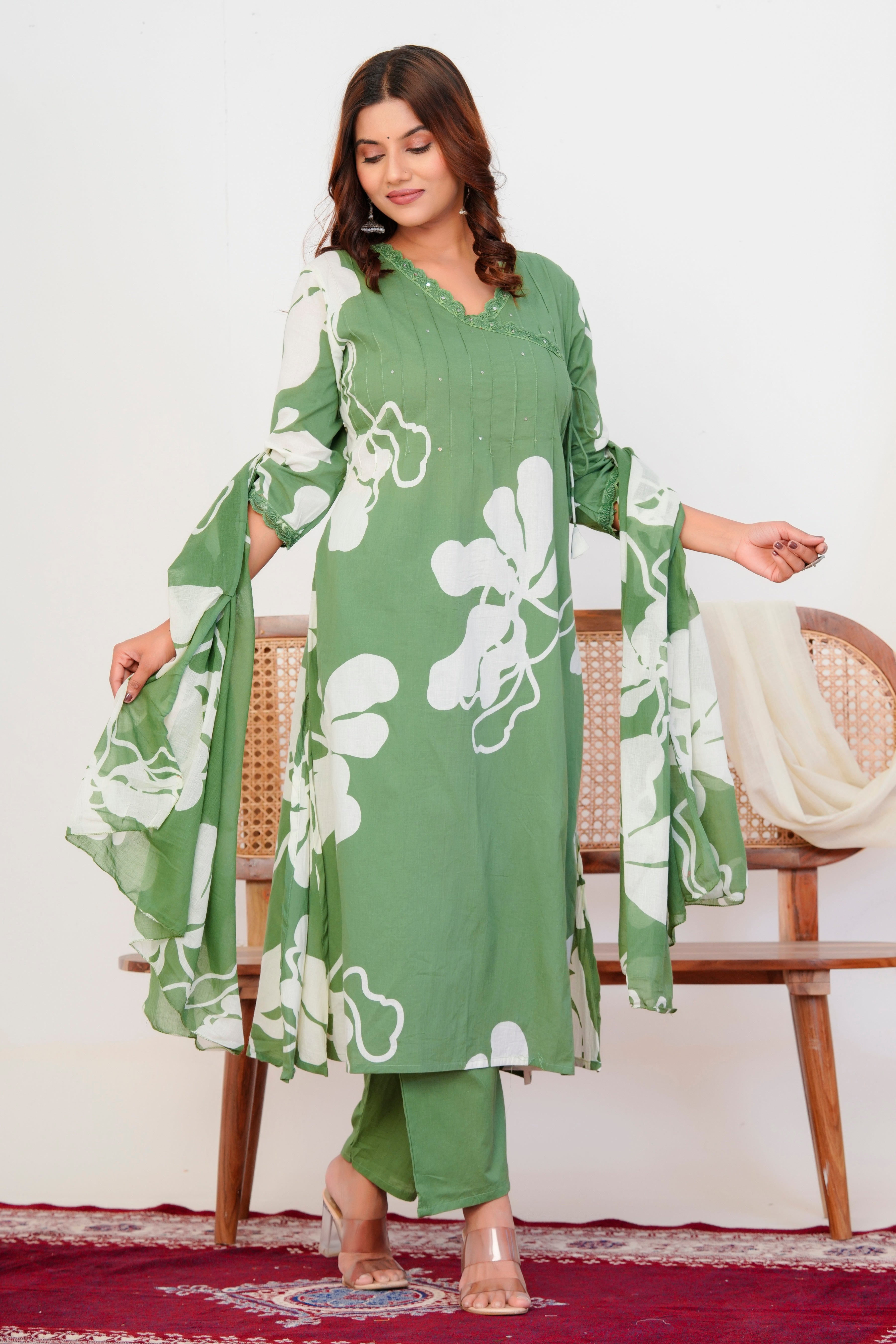 Breeze Threadwork Cotton Suit