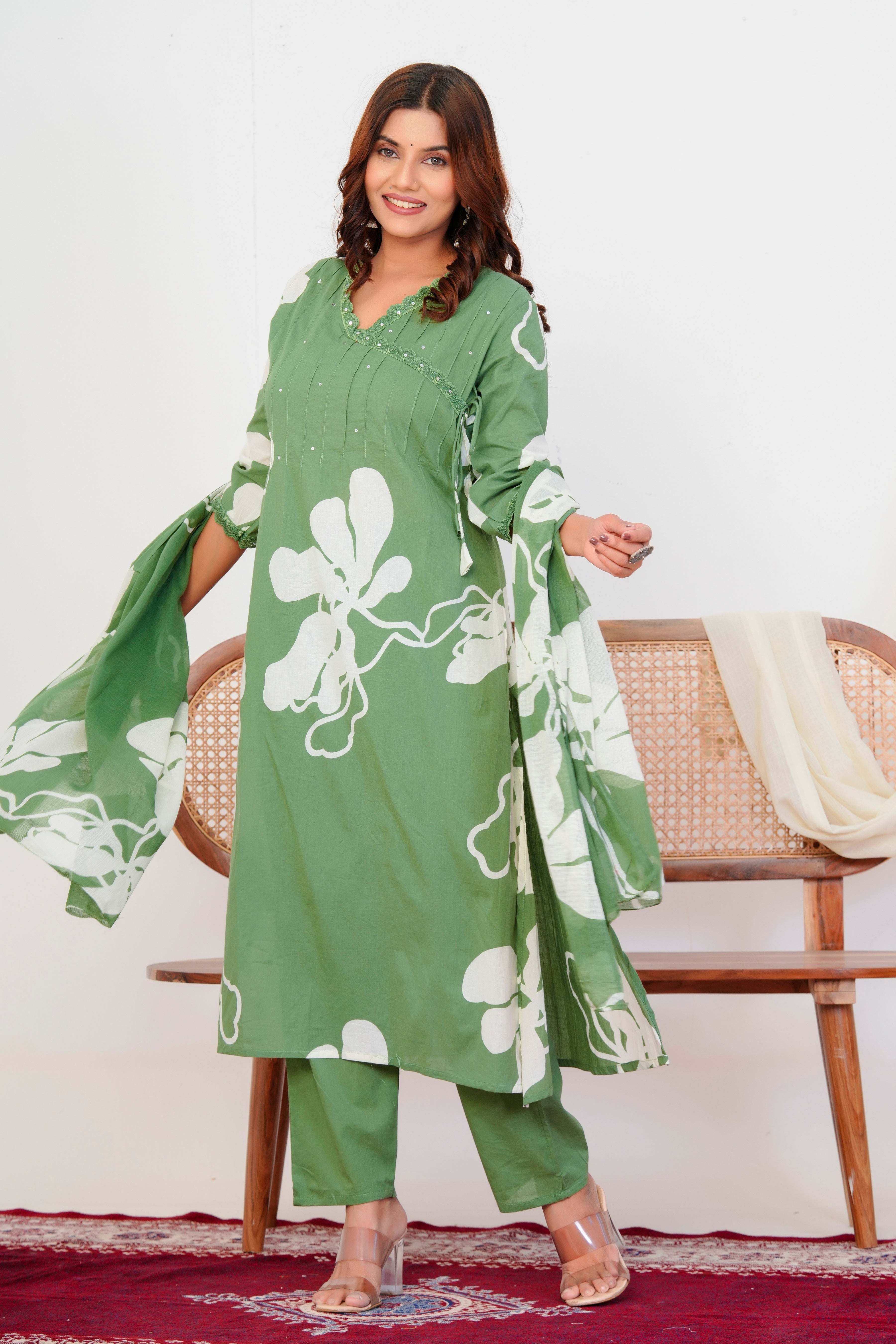 Breeze Threadwork Cotton Suit