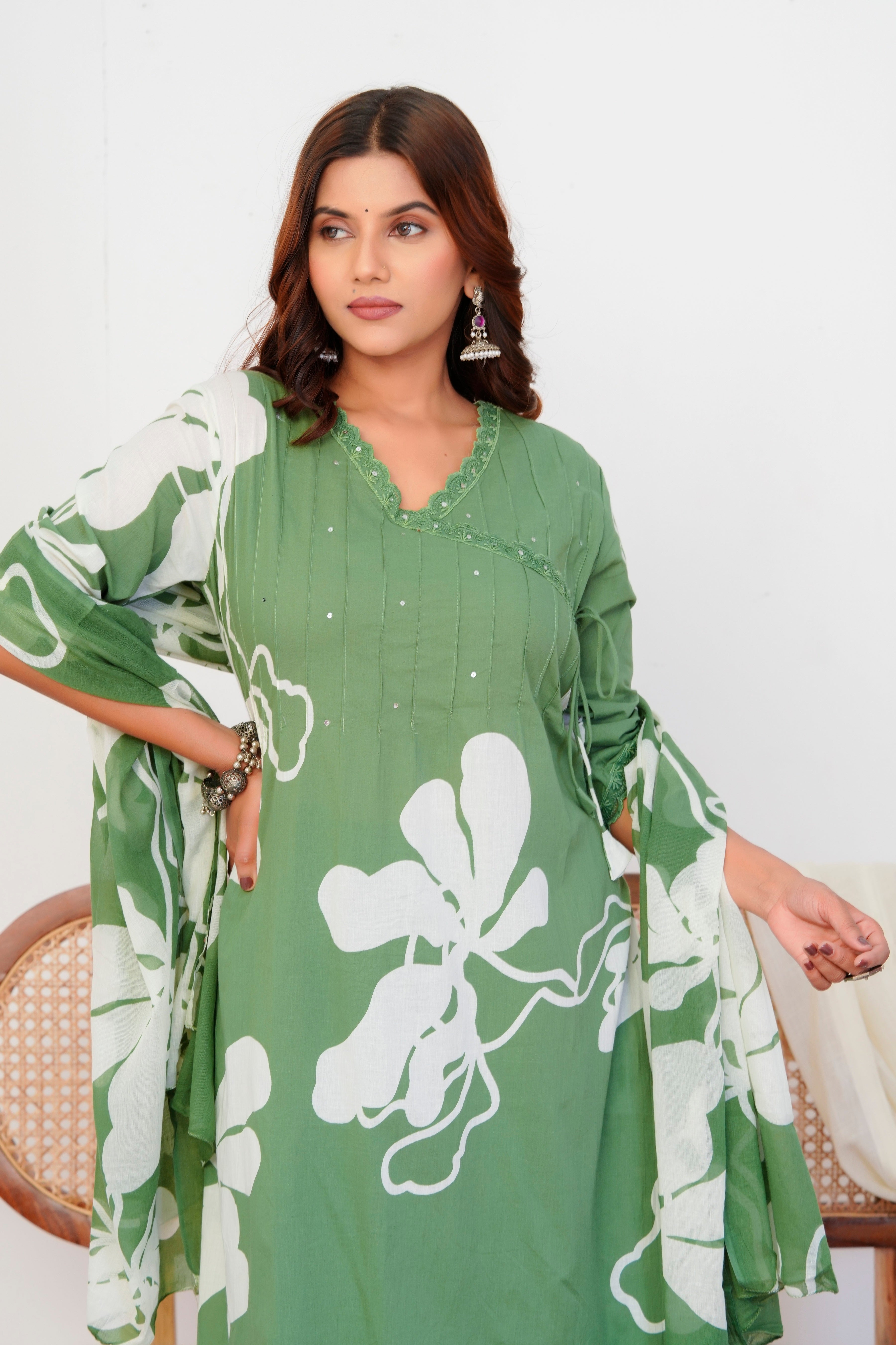 Breeze Threadwork Cotton Suit