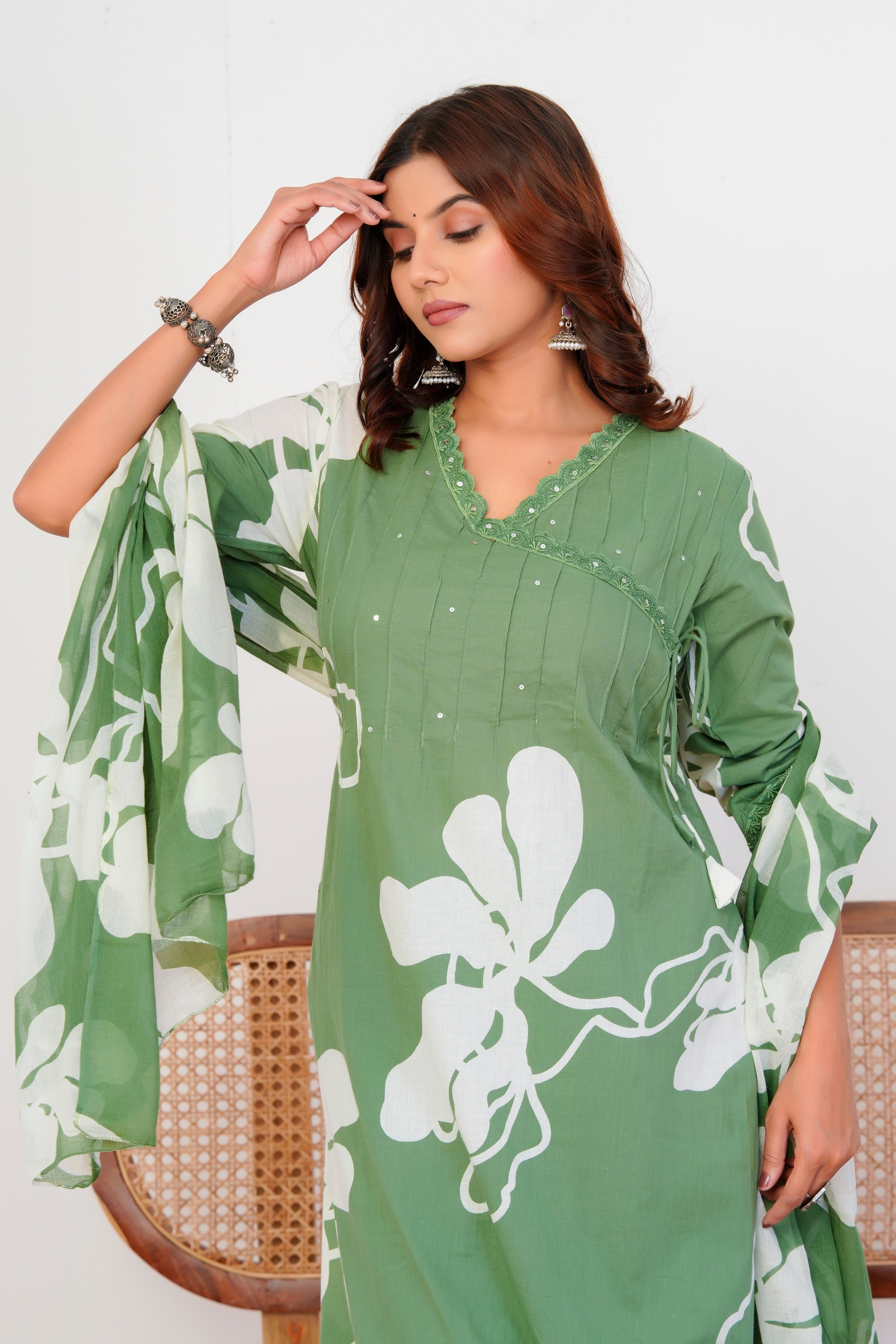 Breeze Threadwork Cotton Suit