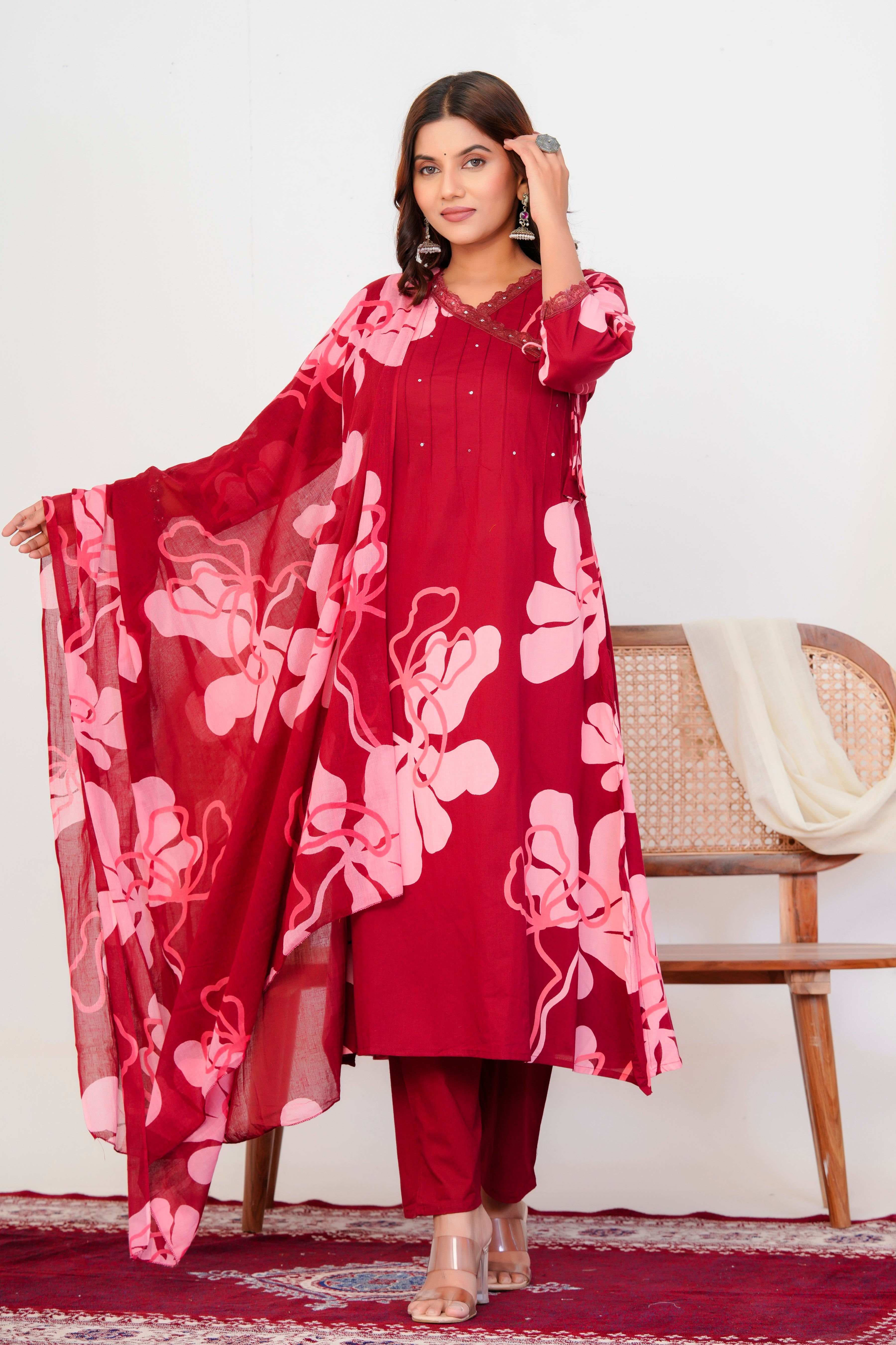 Breeze Threadwork Cotton Suit