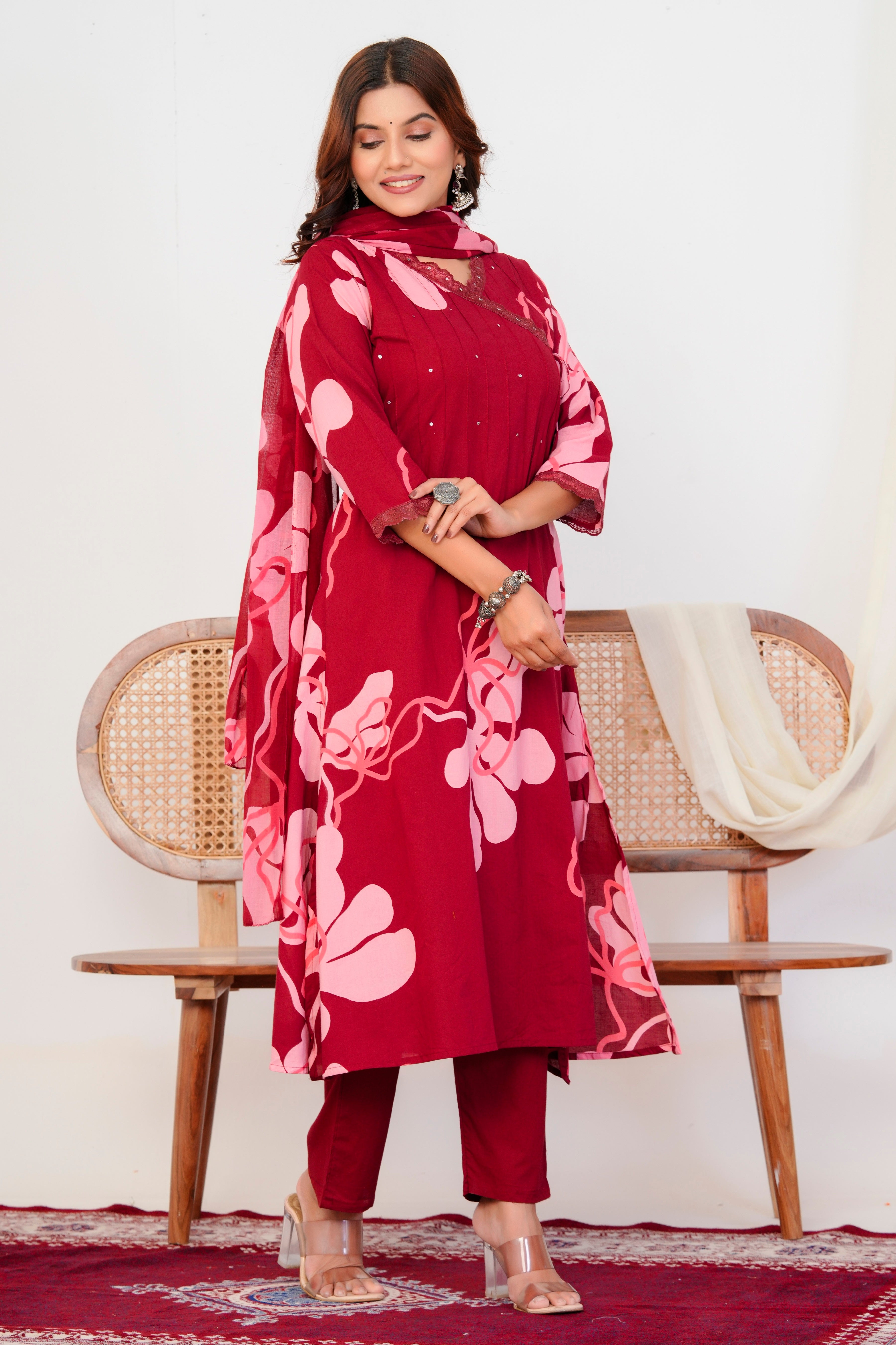 Breeze Threadwork Cotton Suit