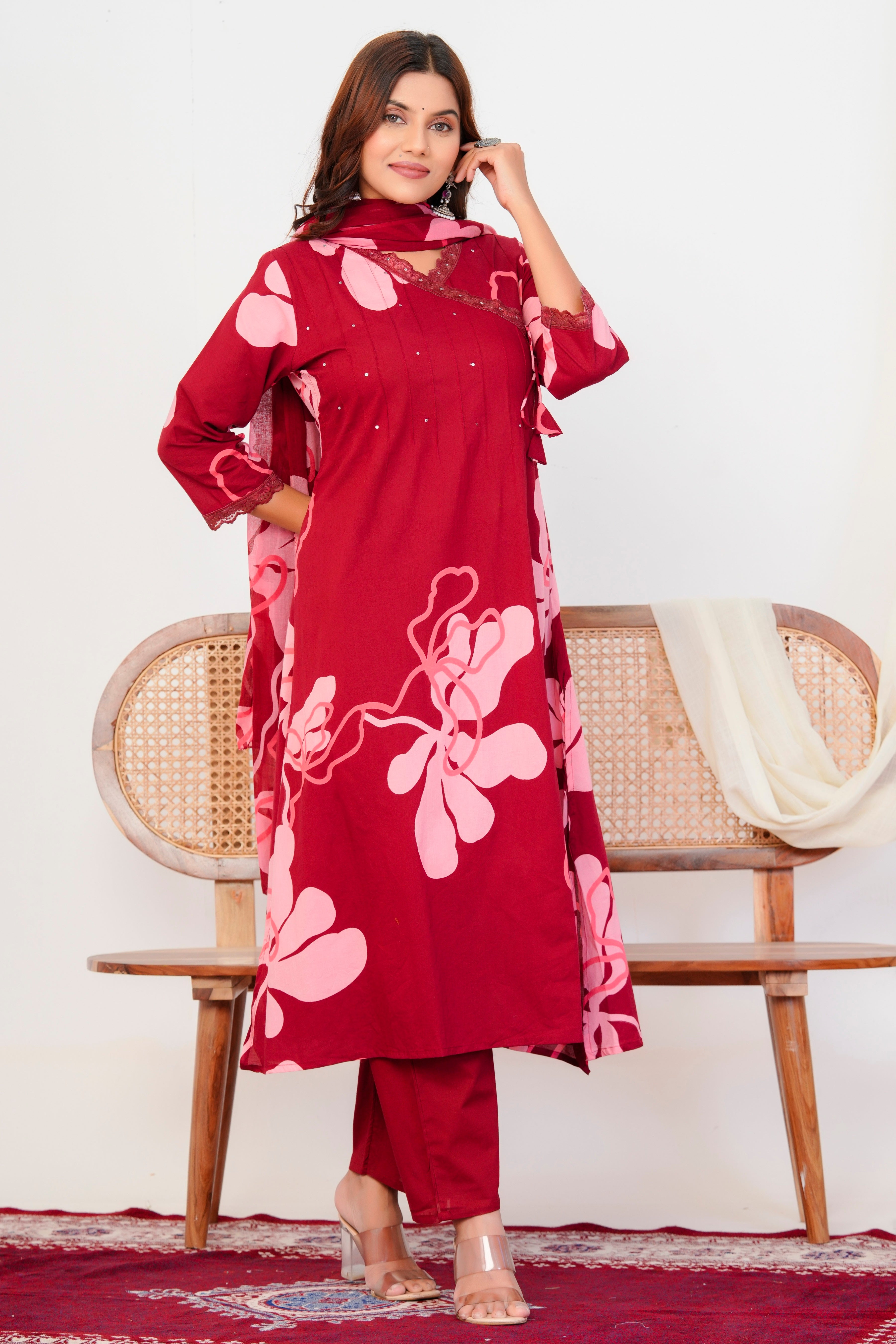 Breeze Threadwork Cotton Suit