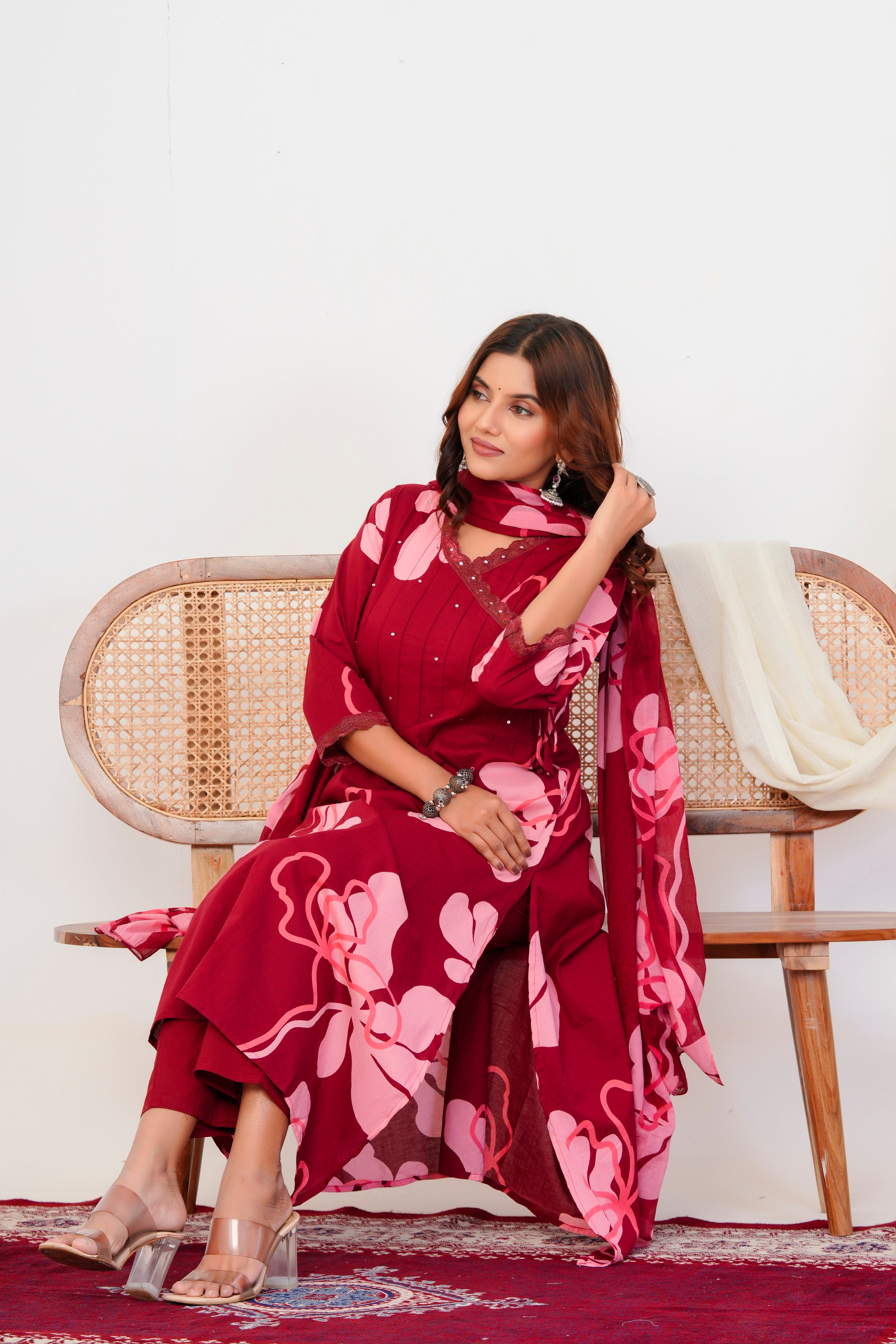 Breeze Threadwork Cotton Suit