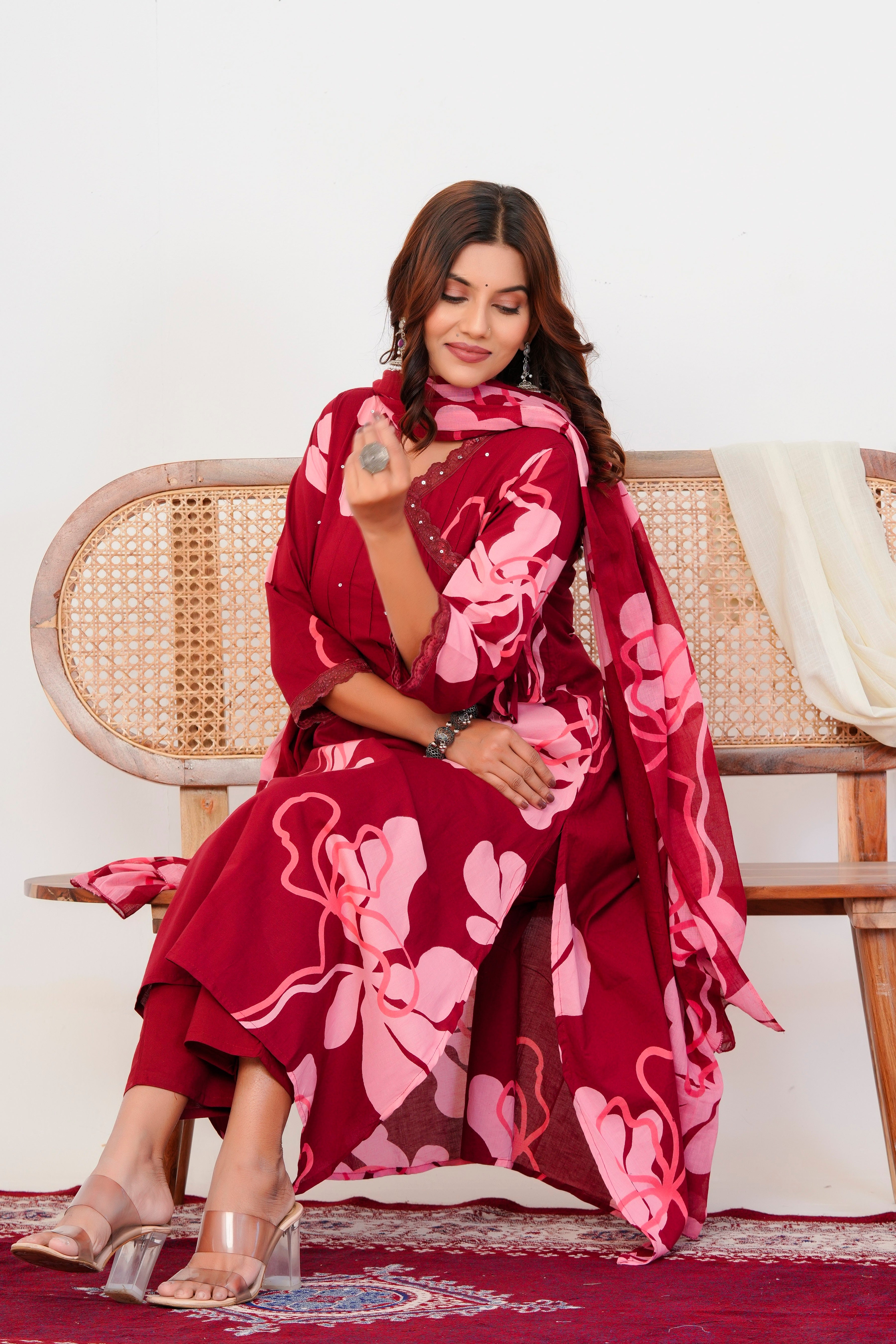 Breeze Threadwork Cotton Suit