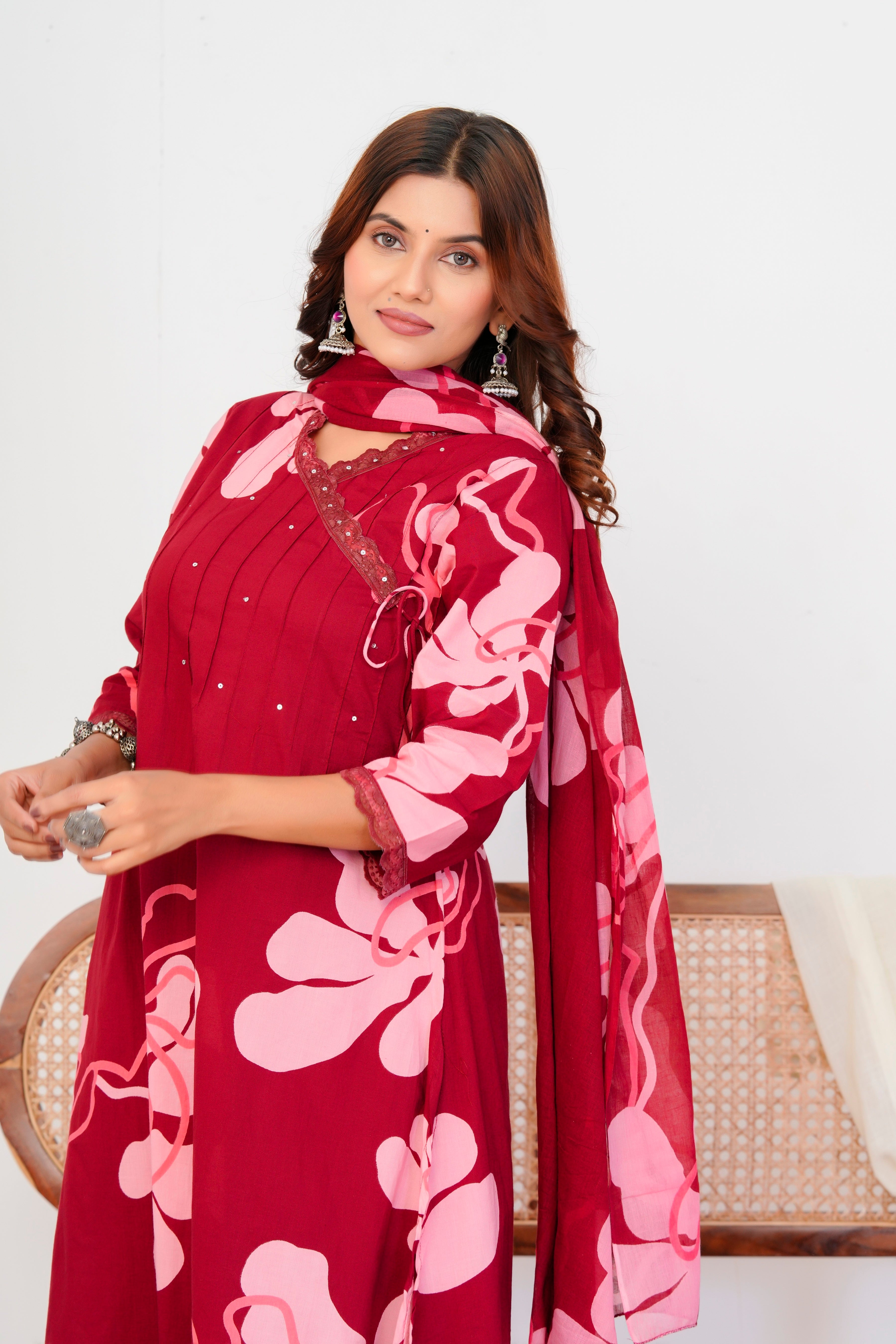 Breeze Threadwork Cotton Suit