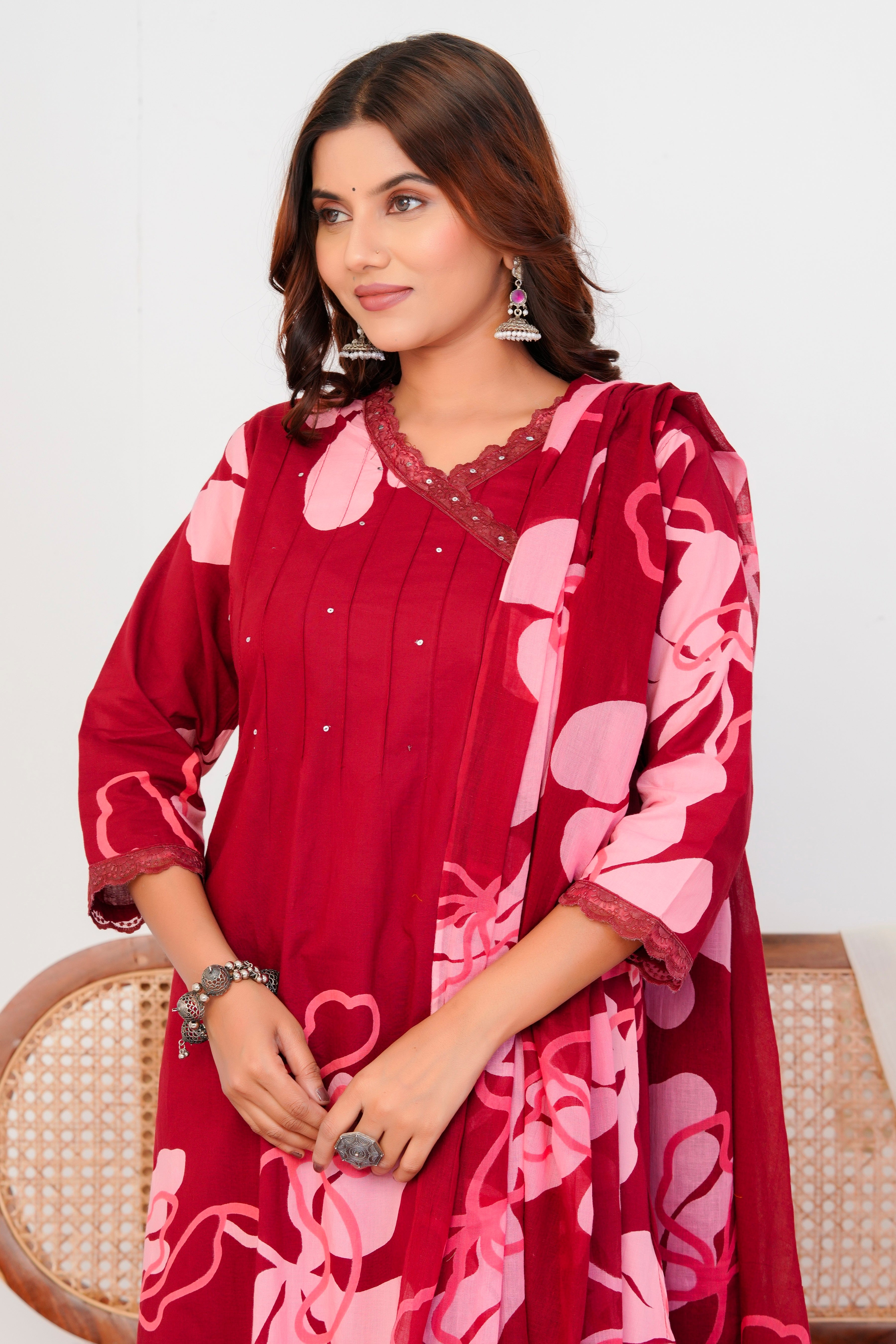 Breeze Threadwork Cotton Suit