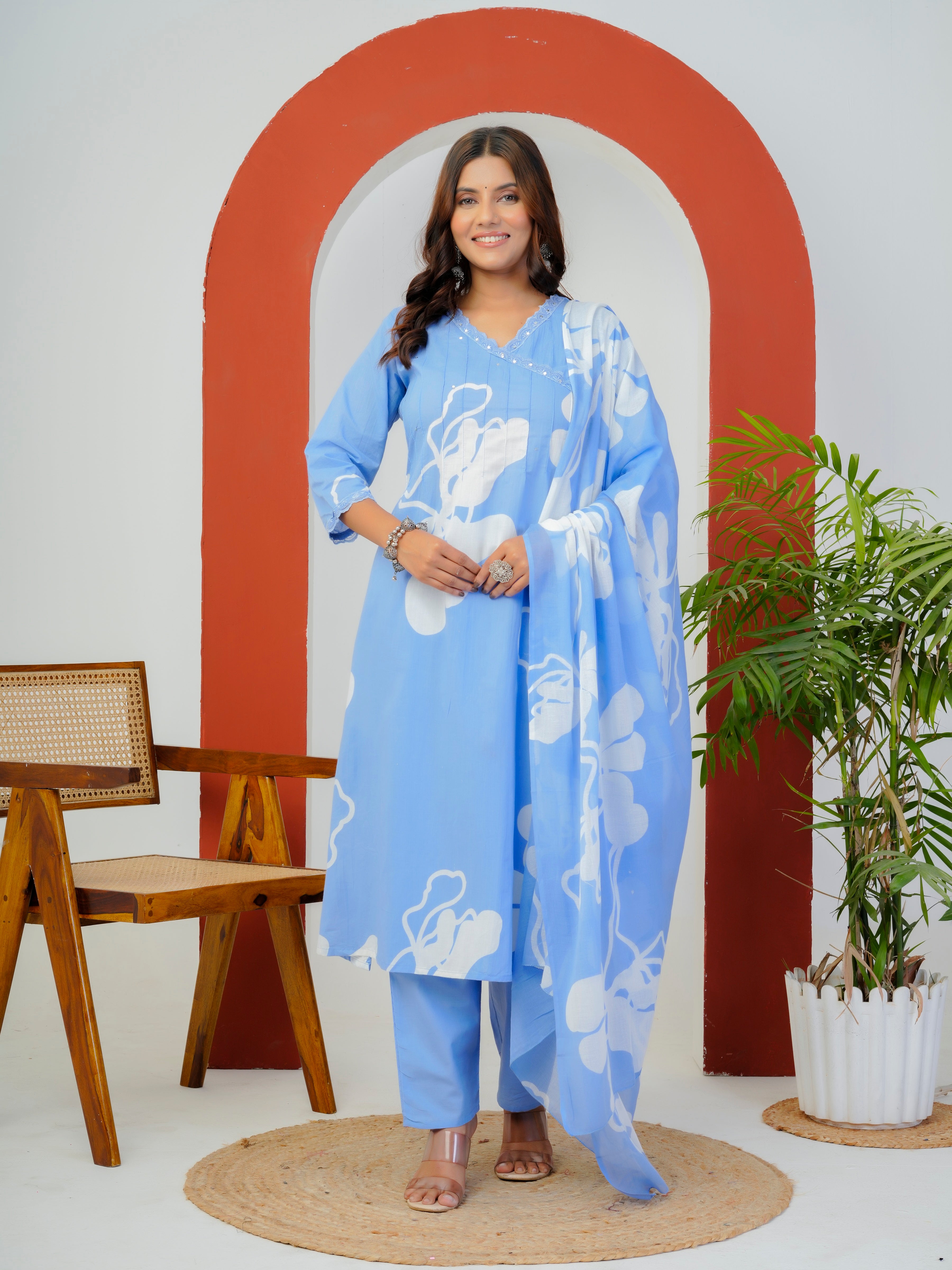Breeze Threadwork Cotton Suit