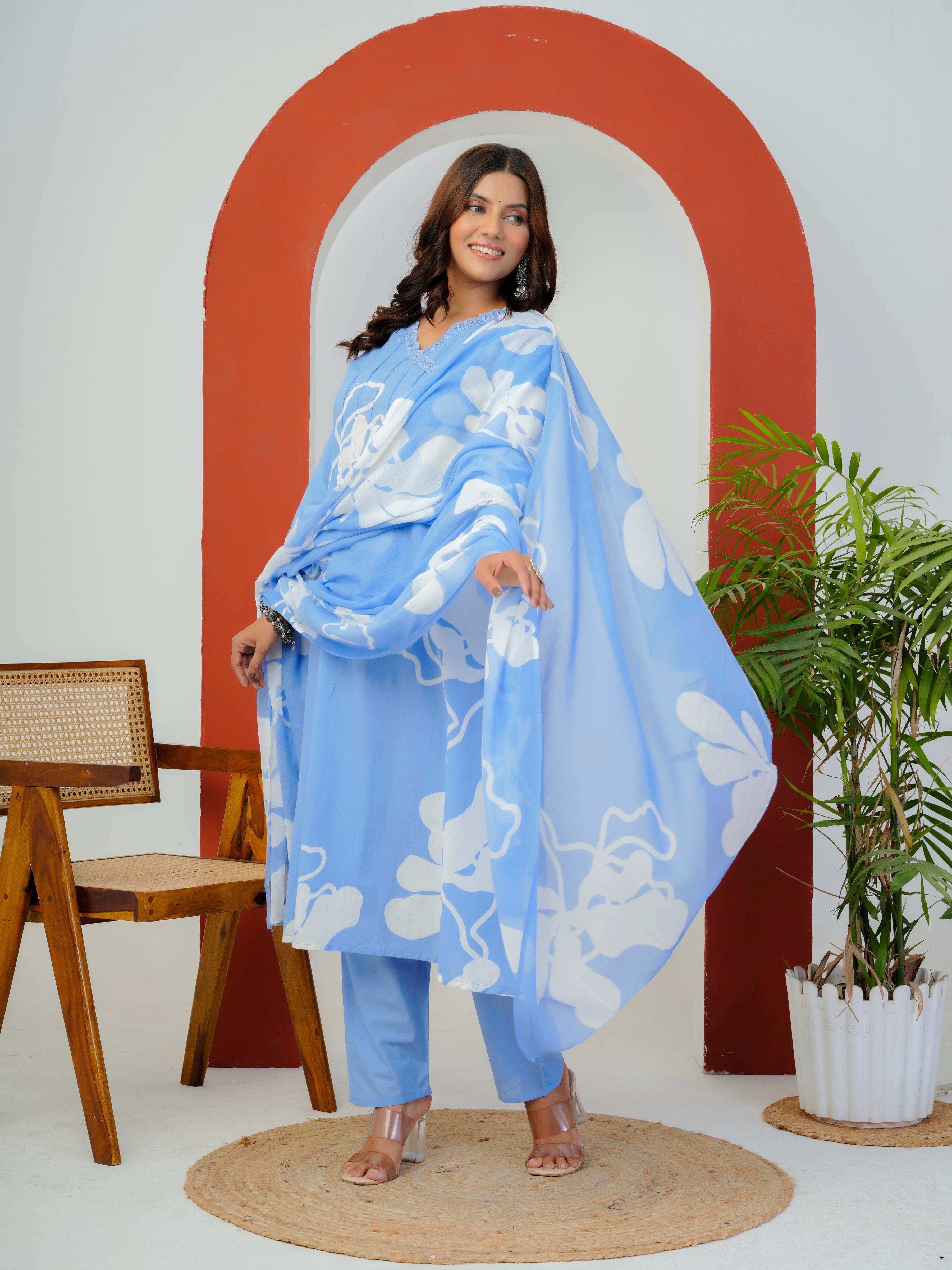 Breeze Threadwork Cotton Suit