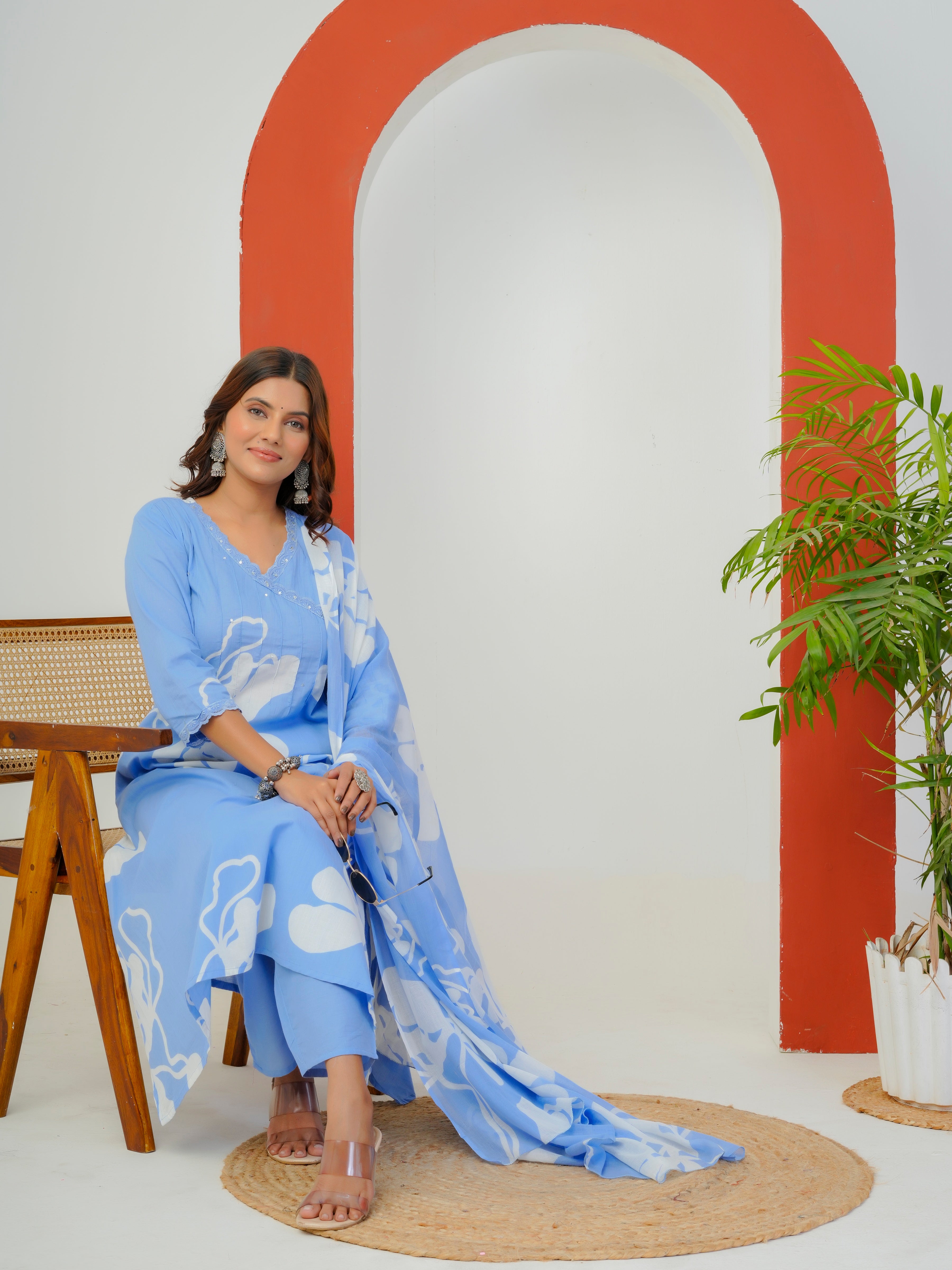 Breeze Threadwork Cotton Suit